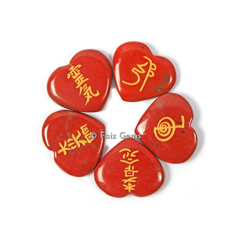 Red Jasper Reiki Heart Set