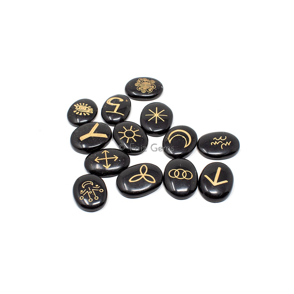 Black Agate Witches Rune Set