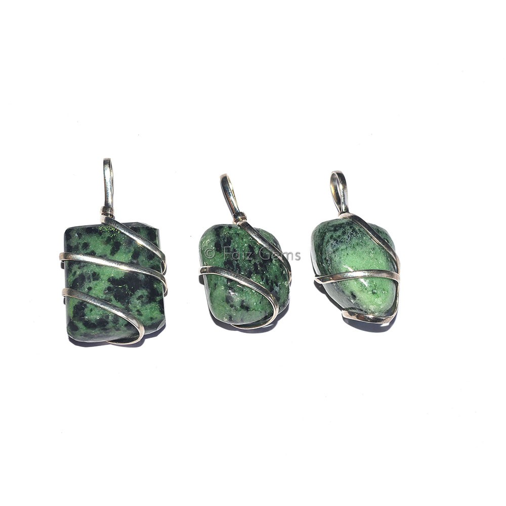 Fuchsite with Black Spot Pendants