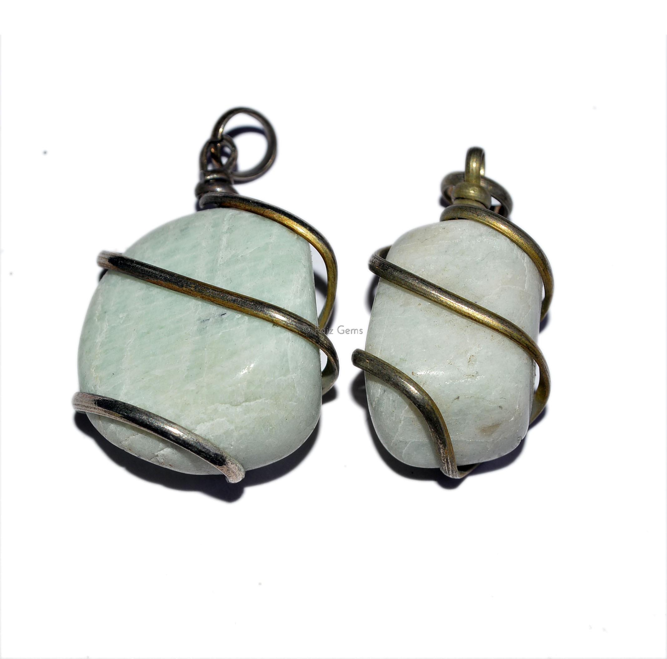 Amazonite Wire Wrap Pendants