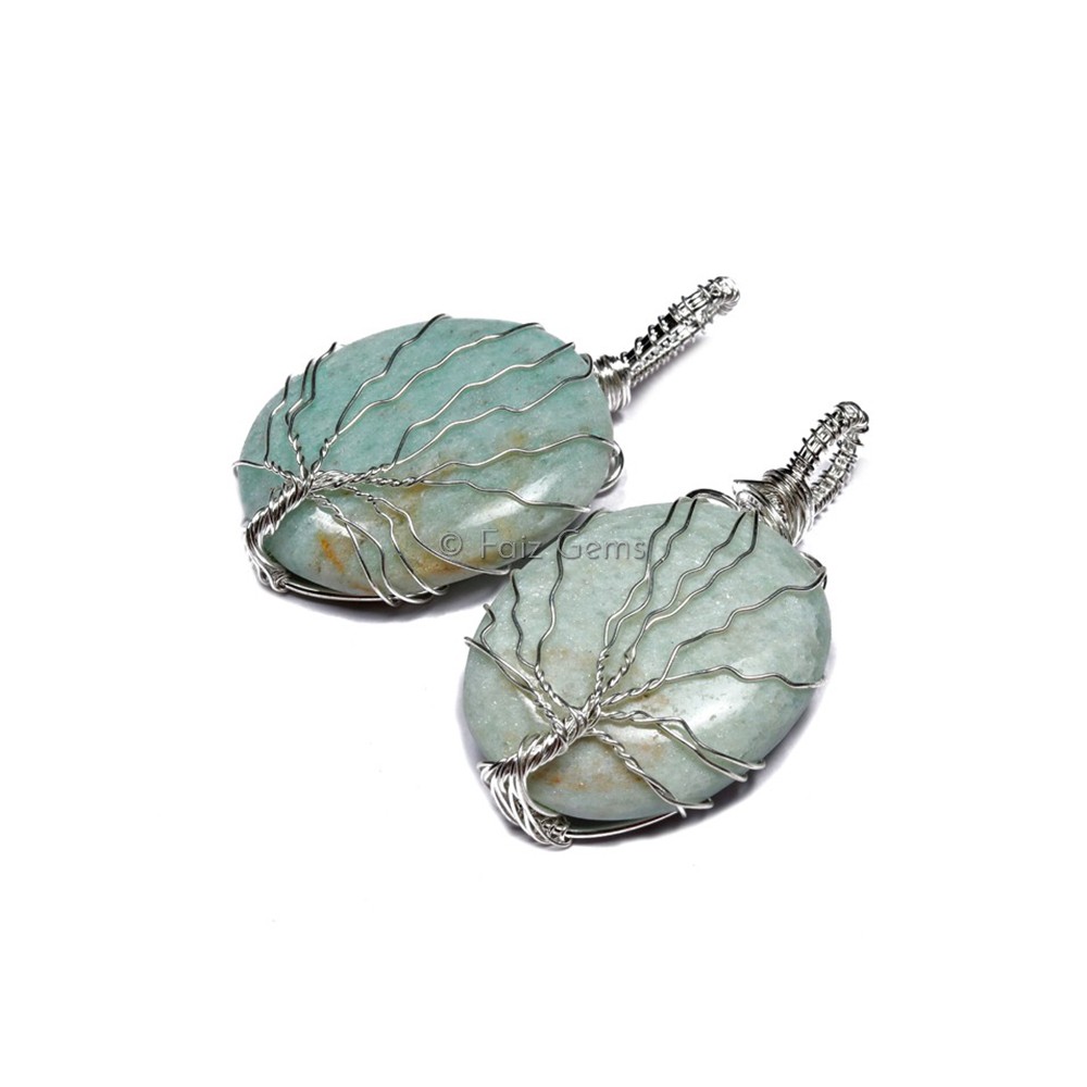 Amazonite Tree of Life Pendants