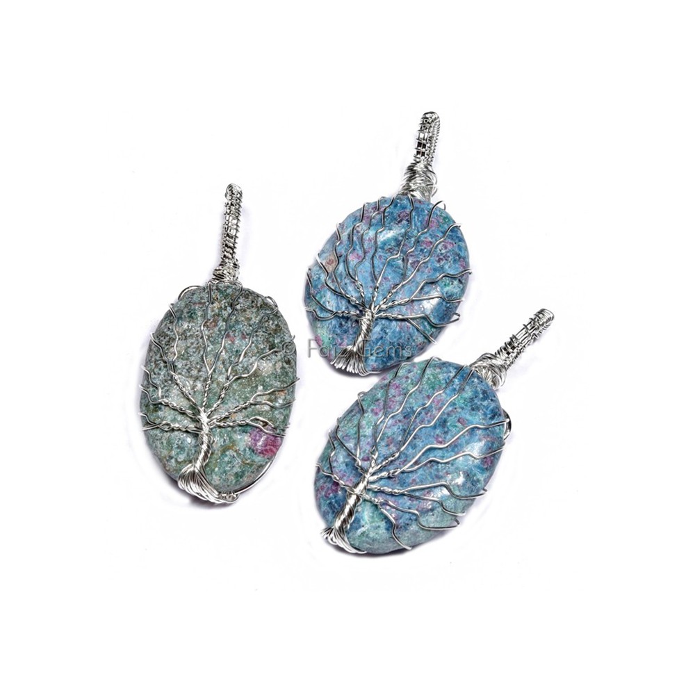 Ruby Zoisite Tree of Life Pendants