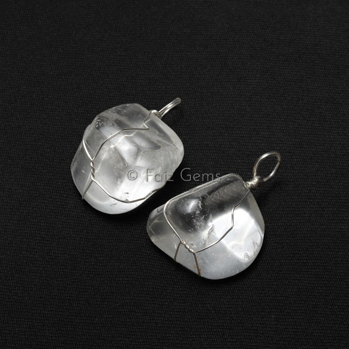 Crystal Quartz Wire Wrap Pendants