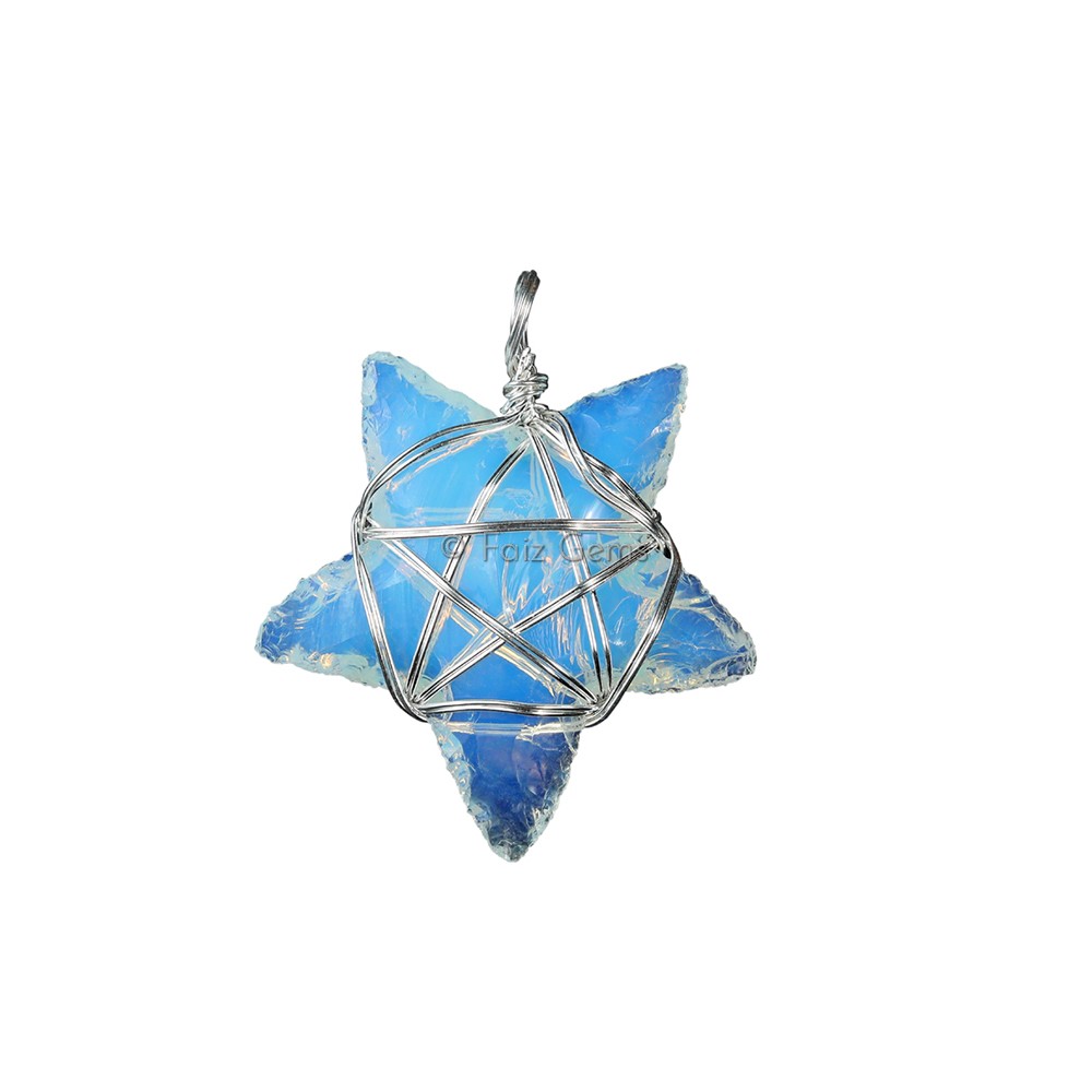 Opalite Star Wrap pendant