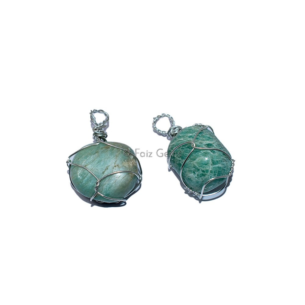 Amazonite Wire Wraped Pendants