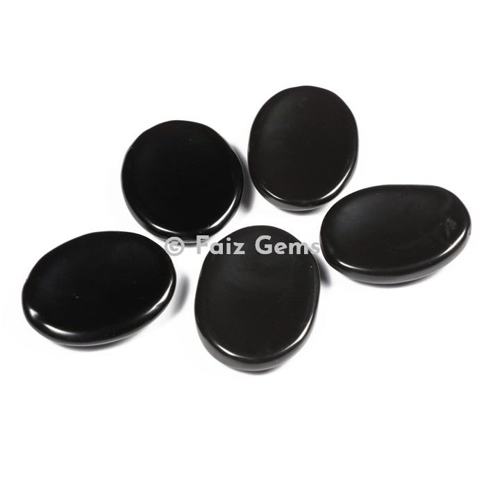 Black Agate Worry Stone