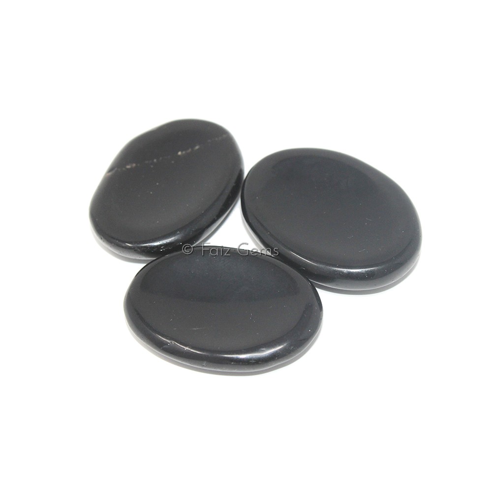 Black Agate Worry Stone