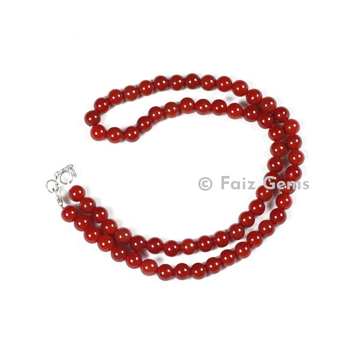 Carnelian Round Beads Necklace