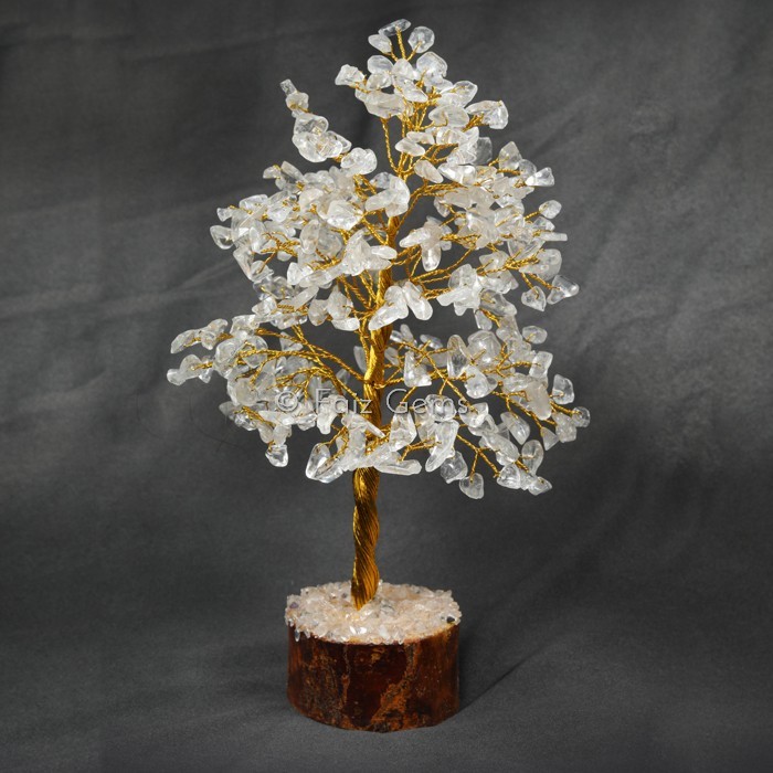 Crystal Quartz Golden Wire Tree