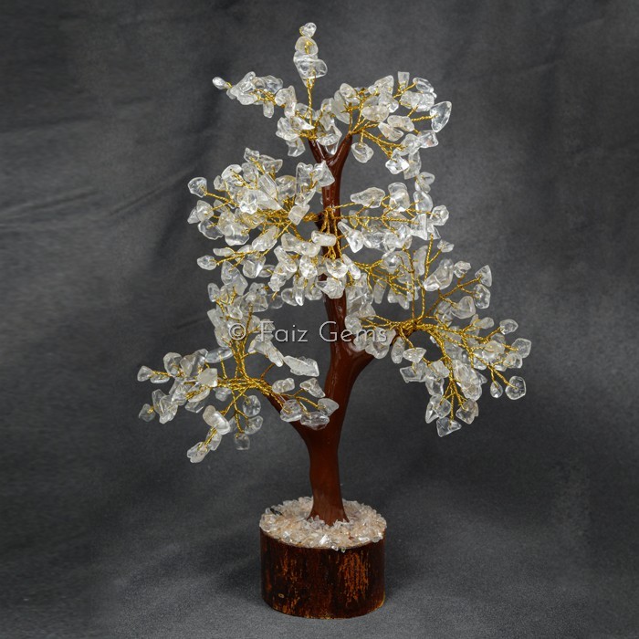 Crystal Quartz Mseal Golden wire  Tree