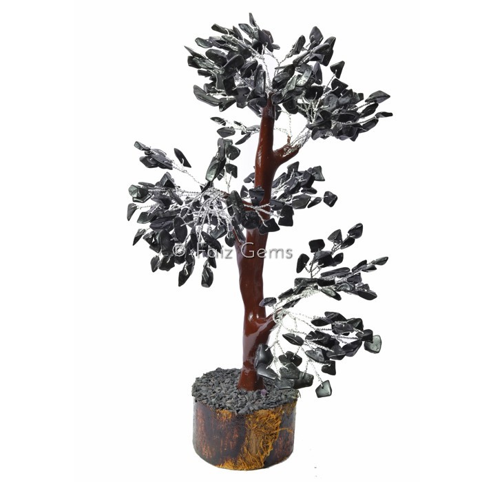 Black Jasper Mseal Silver Wire Tree