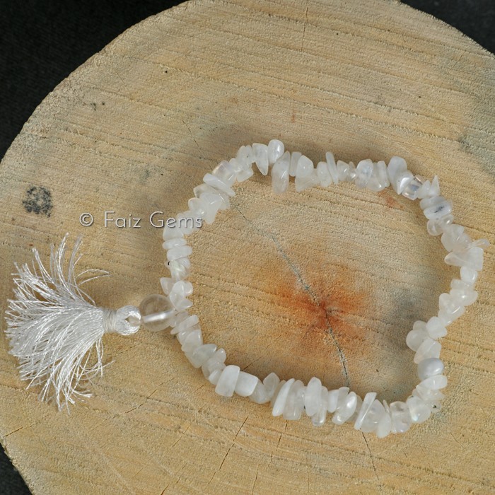 Rainbow Moonstone Gemstone Power Chips Bracelets