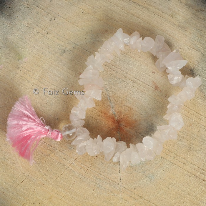 Rose Quartz Gemstone Power Chips Bracelets