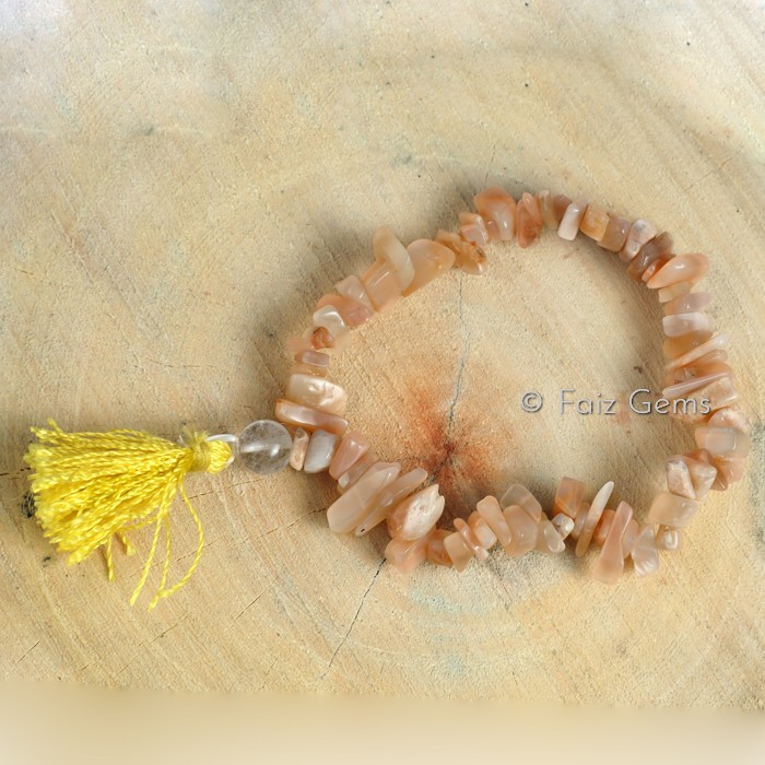 Cream Moonstone Power Chips Gemstone Bracelets