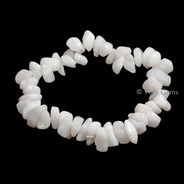 White Agate Power Chips Gemstone Bracelets
