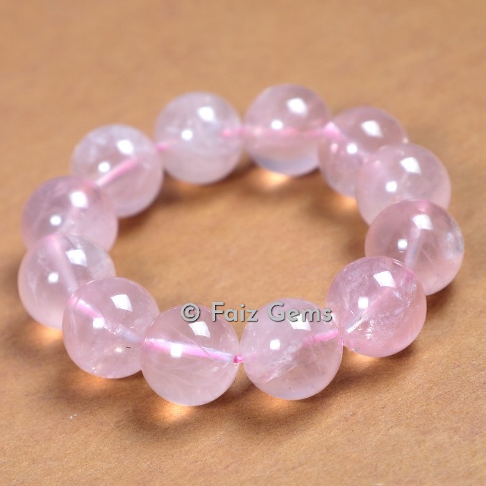 Rose Quartz Big Beads Bracelets
