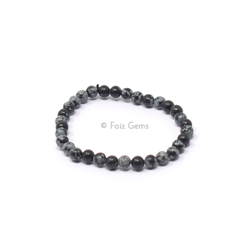 Snowflake Obsidian Bracelet