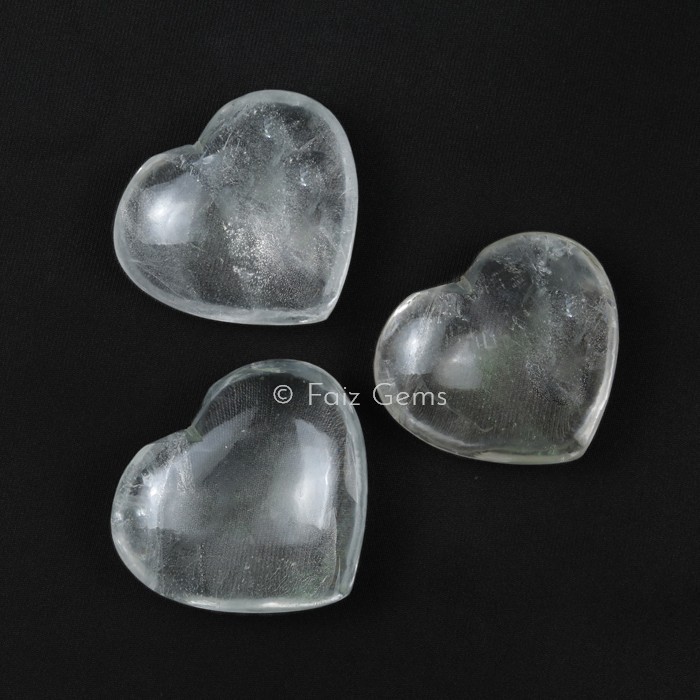 Crystal Quartz Gemstone Hearts
