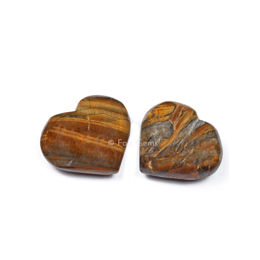 Tiger Eye Gemstone Hearts