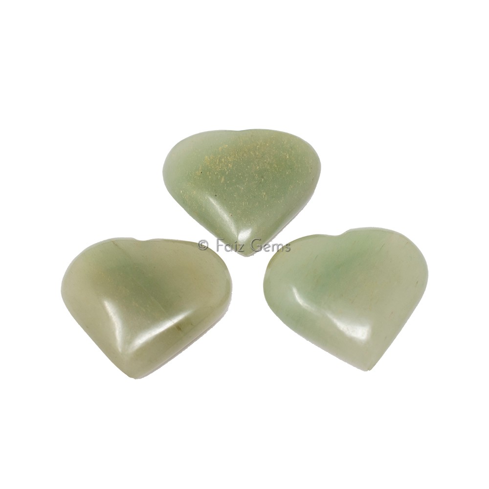 Green Aventurine Hearts