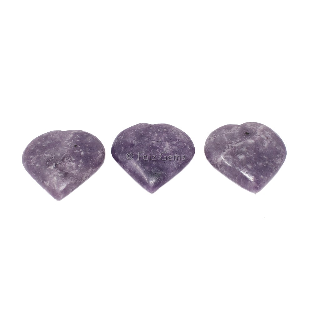 Lepidolite Gemstone Hearts