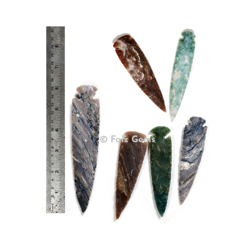 Indian Agate Arrowheads 6 Inches