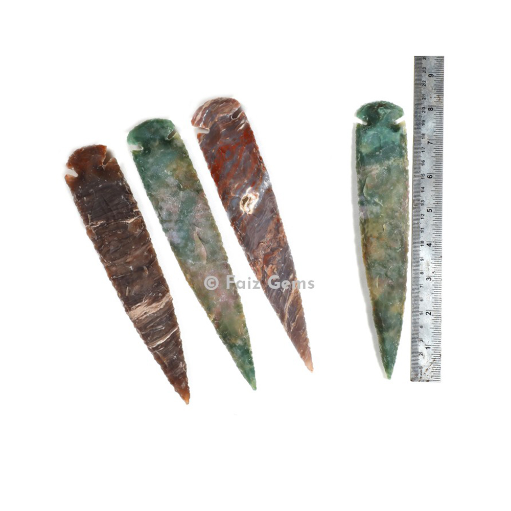 Indian Agate Arrowheads 8 Inches