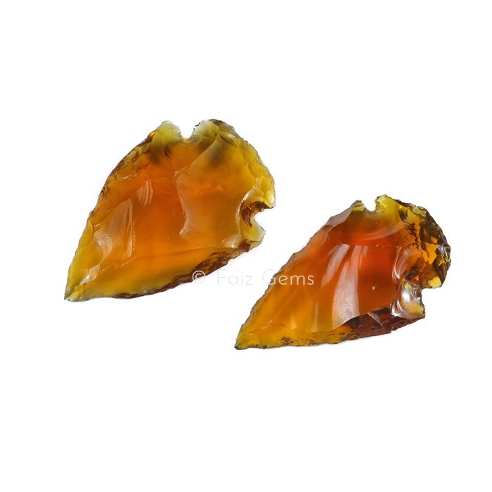Citrine Glass Arrowheads Of Size 1-1.5 Inches