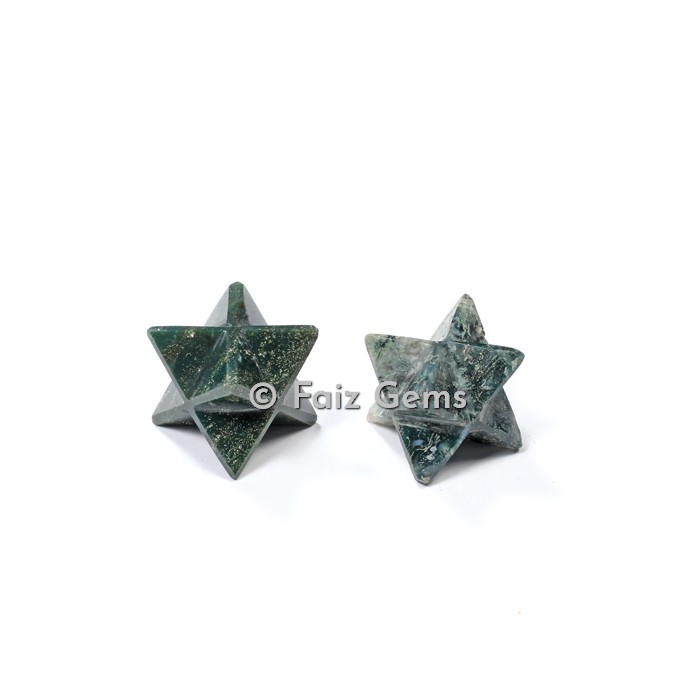 Moss Agate Merkaba Star