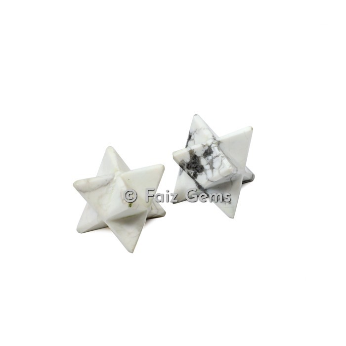 White Howlite Merkaba Star