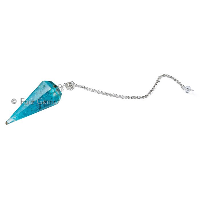Aqua Marine 6 Faceted Orgone Pendulum
