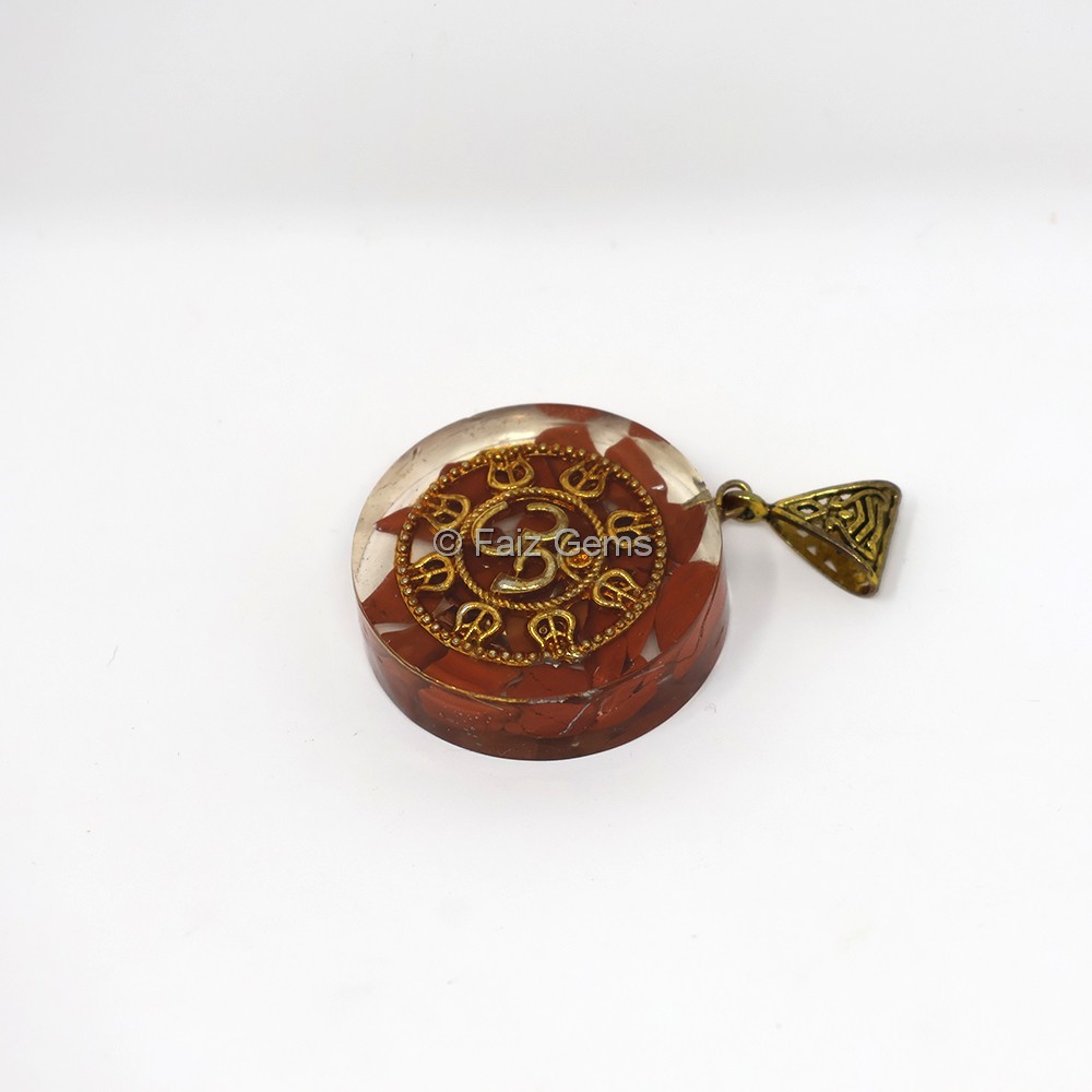 Red Jasper with Om Orgone Pendant