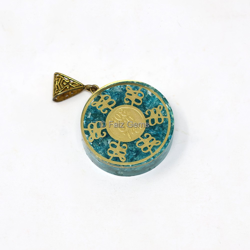 Dyed Crystal Sri Yantra Orgone Pendant