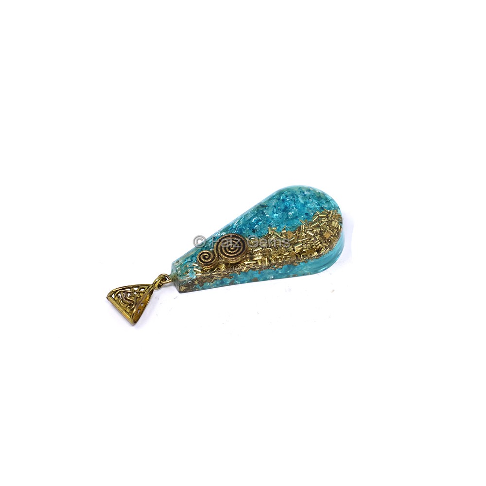 Apatite with Gold Fillings Pear Shaped Orogne Pendant