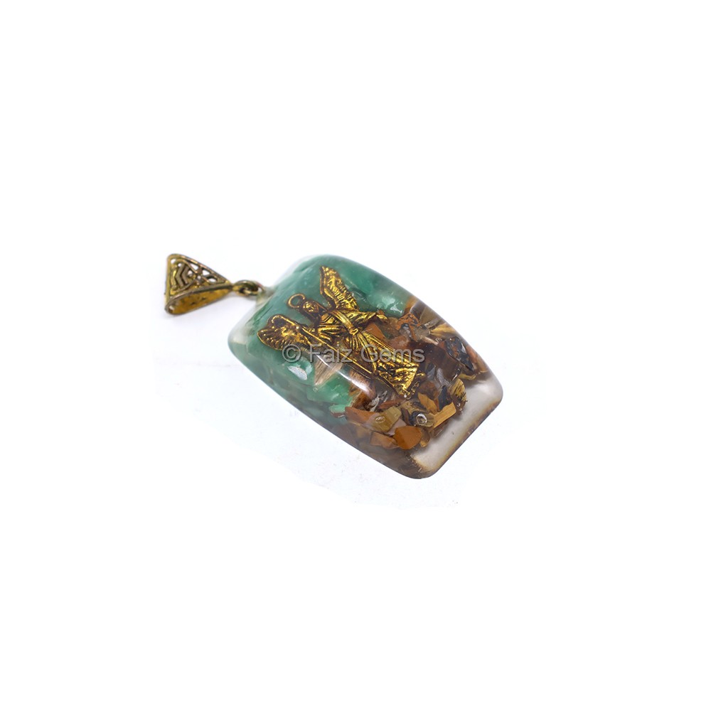 Tiger Eye And Green Aventurine Orgone Pendant