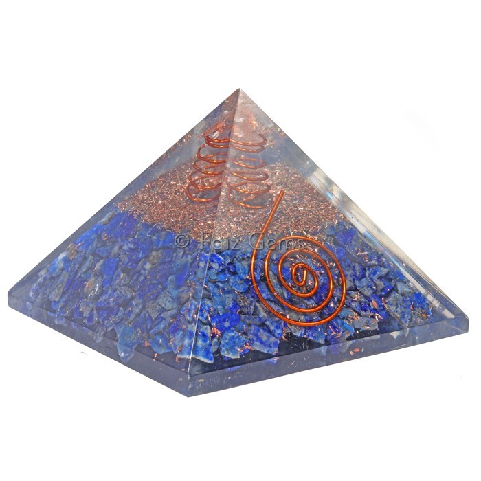 Lapis Lazuli With Natural Point Orgonite Pyramid