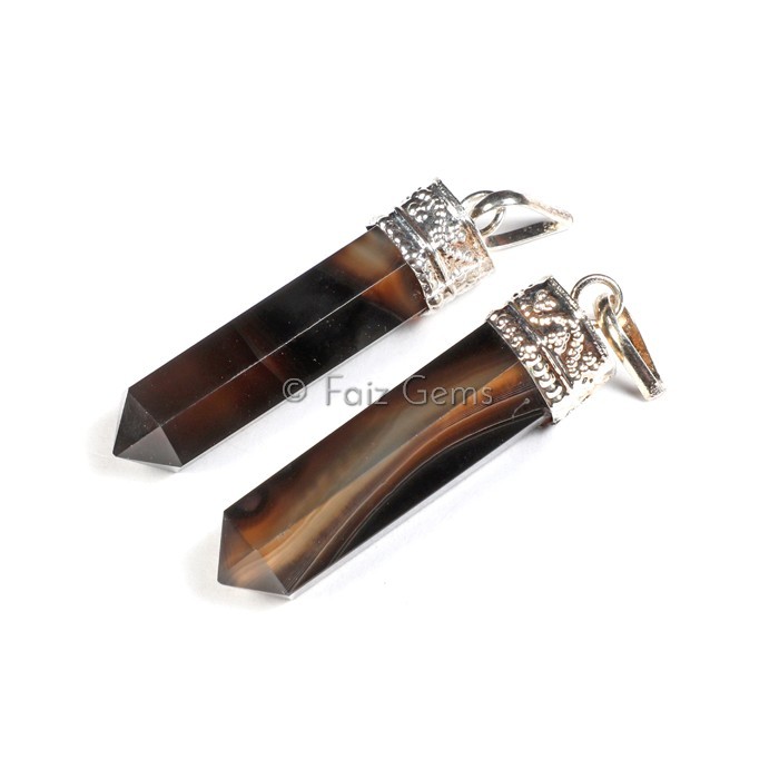 Multi Fluorite Pencil Cap Pendants