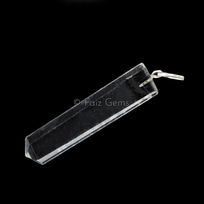 Crystal Quartz Flat Pencil Pendants