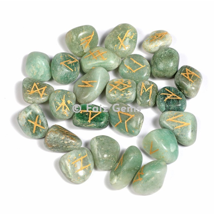 Green Aventurine Rune Set
